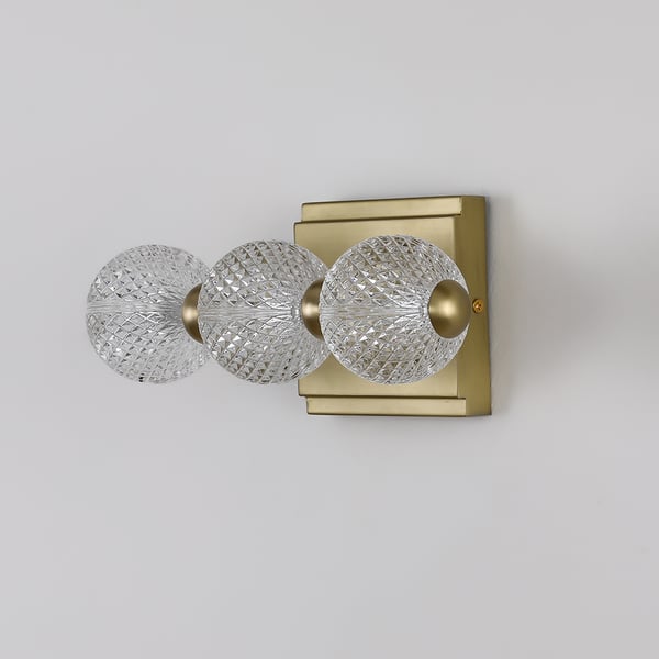 3Light Clear Acylic Vanity Wall Light for Bathroom in Gold Homary UK