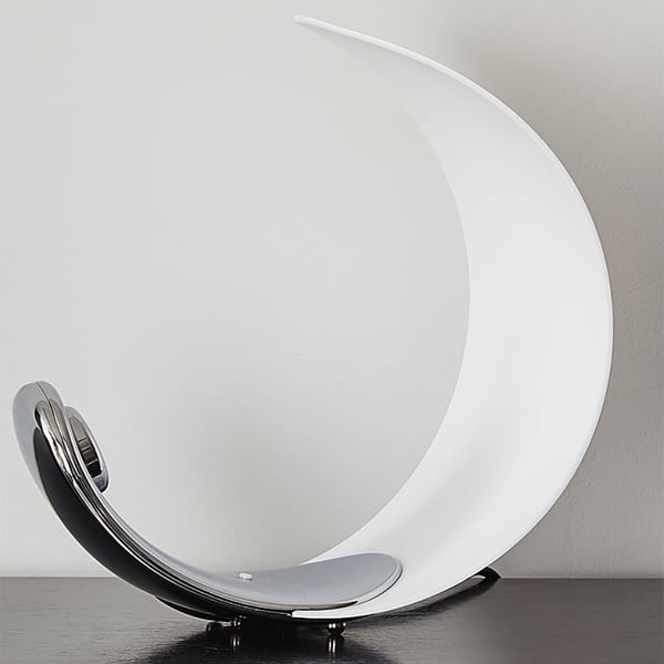 White Half-Moon Table Lamp Dimmable Metal Desk Lamp-Homary
