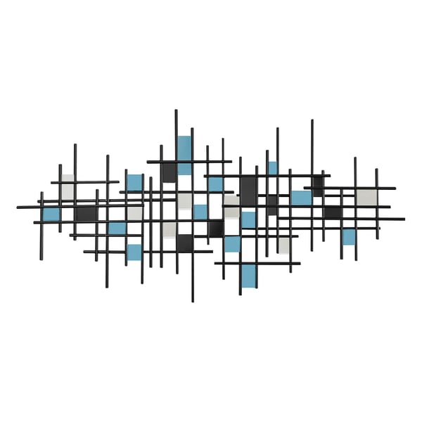 Modern Luxury Style Blue & Black Metal Wall Decor Home Art