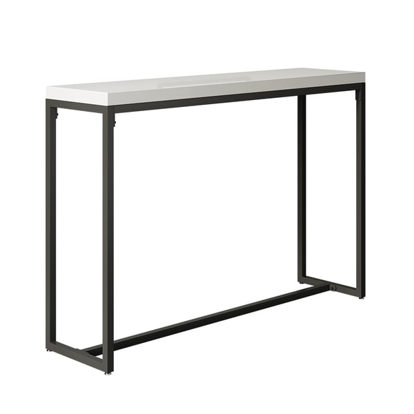 59" Industrial Rectangular White Bar Height Table Dining Table for Breakfast Nook