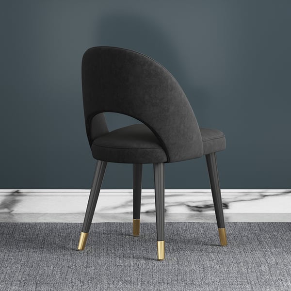 Free Shipping on Modern Upholstered Black Dining Chair Velvet Side ...