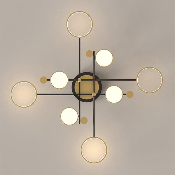 Modern Semi Flush Mount Lighting Gold Ceiling Light Fixture LED Ring