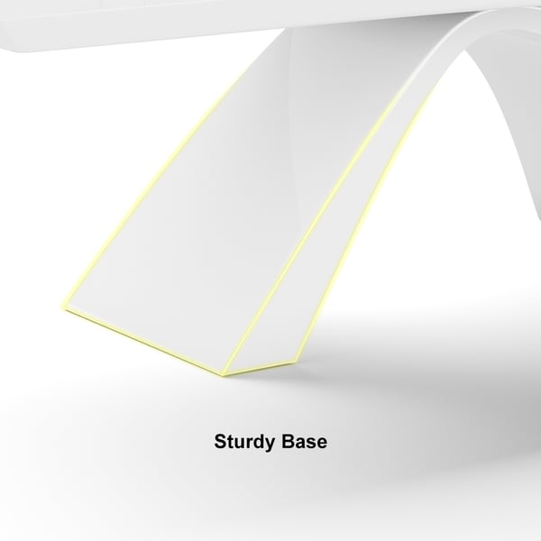 crescent-shaped computer desk white