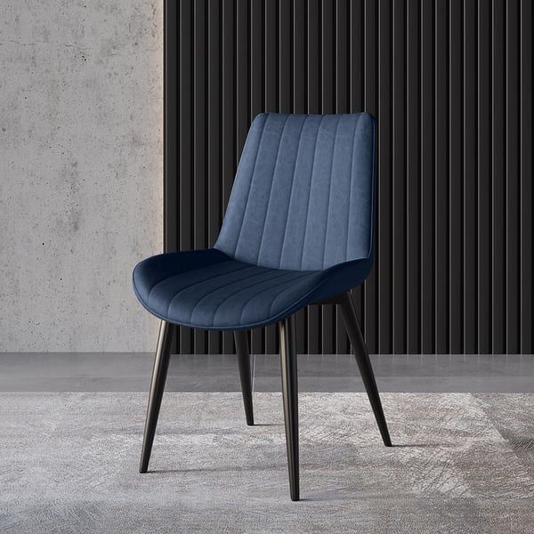 Free Shipping on Modern Blue Dining Room Chairs PU Leather Upholstered ...