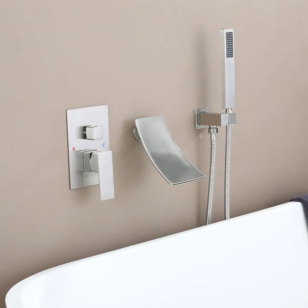 Shoop Waterfall WallMount Tub Filler Faucet Single Handle & Handshower