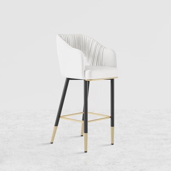 Free Shipping on Modern White Velvet Upholstered Bar Stool with Back