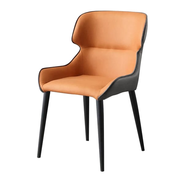 Lot De 6 Chaises De Salle à Manger Orange - Rembourrage Éponge, Structure Acier, Moderne (Assemblage Requis)