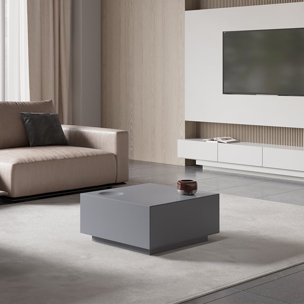 Free Shipping on Modern Grey Coffee Table with Storage Square Coffee