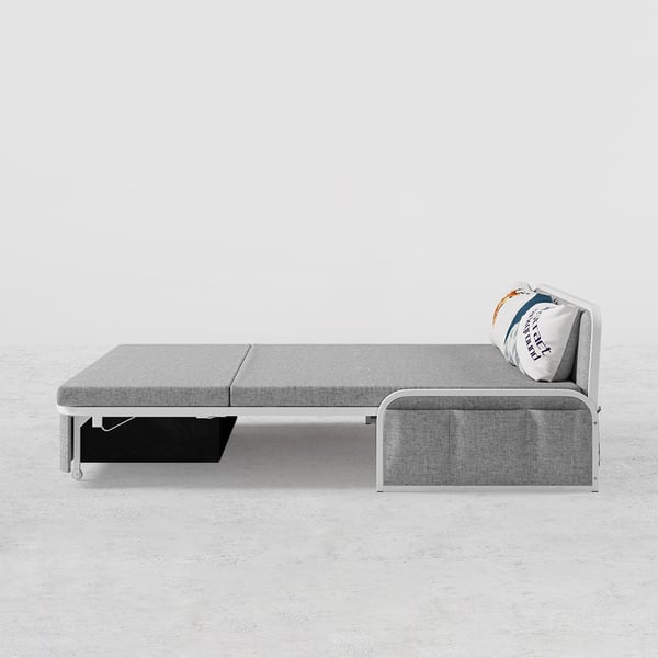 Free Shipping on 72" Modern Light Gray Cotton Linen Upholstered Convertible Sofa Bed with