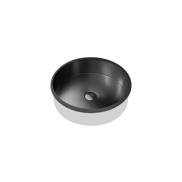 Black Modern Stainless Steel Round Basin Undermount Bathroom Wash Basin