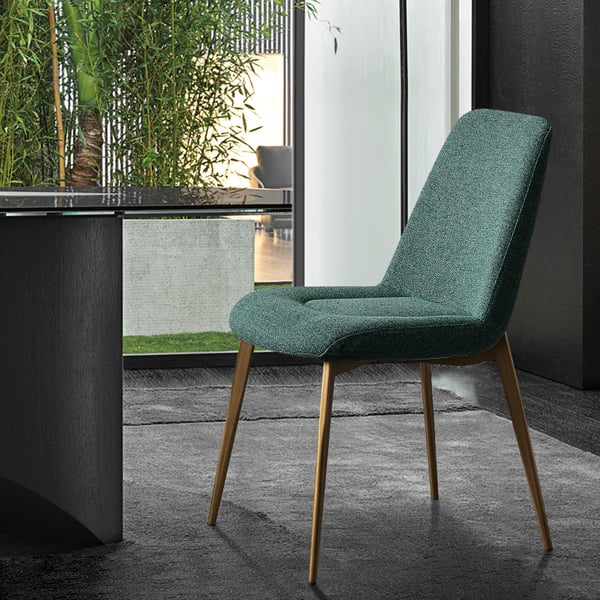 Mid-Century Modern Green Dining Chair Armless Upholstered Side Chair ...