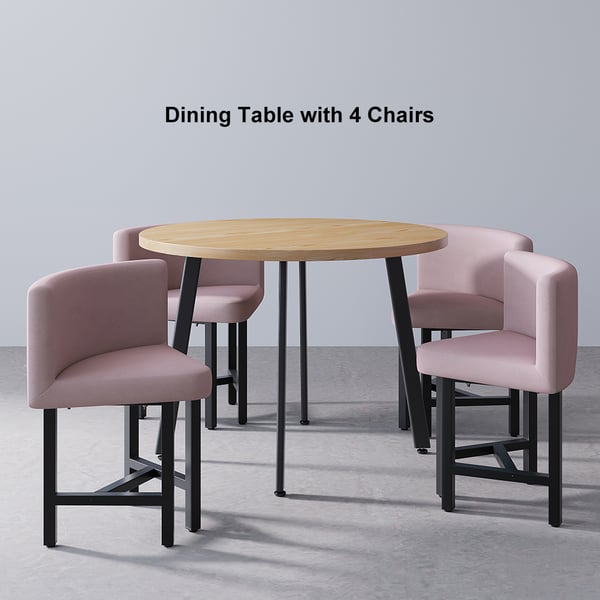 Free Shipping on 1000mm Round Wooden Small Dining Table Set of 4 Pink