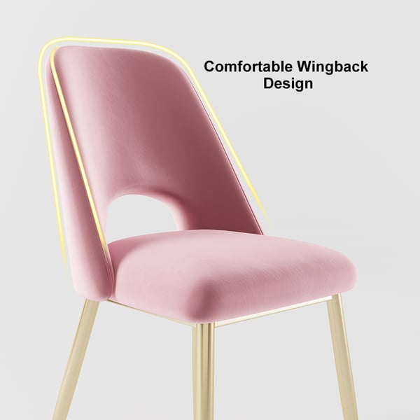 Free Shipping on MidCentury Modern Pink Upholstered Dining Chair Set