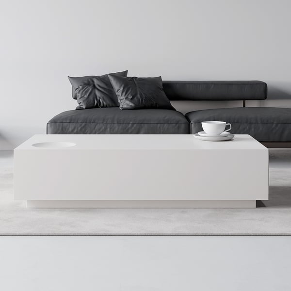 Modern White Coffee Table with Storage Rectangular Coffee Table with Drawer Homary