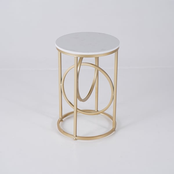 Free Shipping on Modern White Round End Table Marble Top Side Table