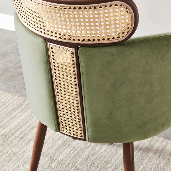 Free Shipping on Mid-Century Modern Green Velvet Dining Chair Curved ...