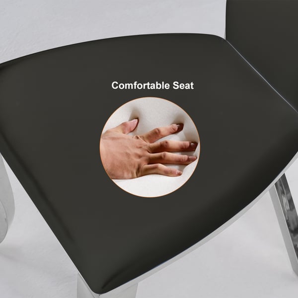 Free Shipping on Modern Black Upholstered Dining Chairs Set of 2 High