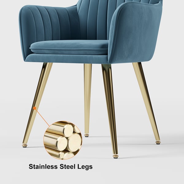 Free Shipping on Modern Dining Chair Blue Velvet Upholstered Dining ...