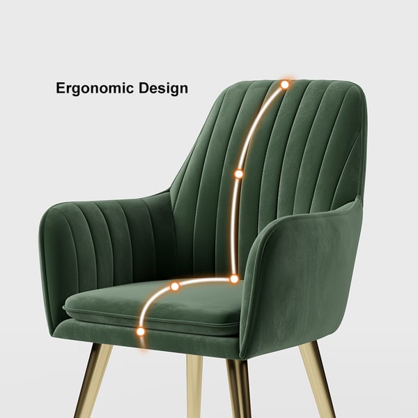 Free Shipping on Modern Dining Chair Green Velvet Upholstered Dining