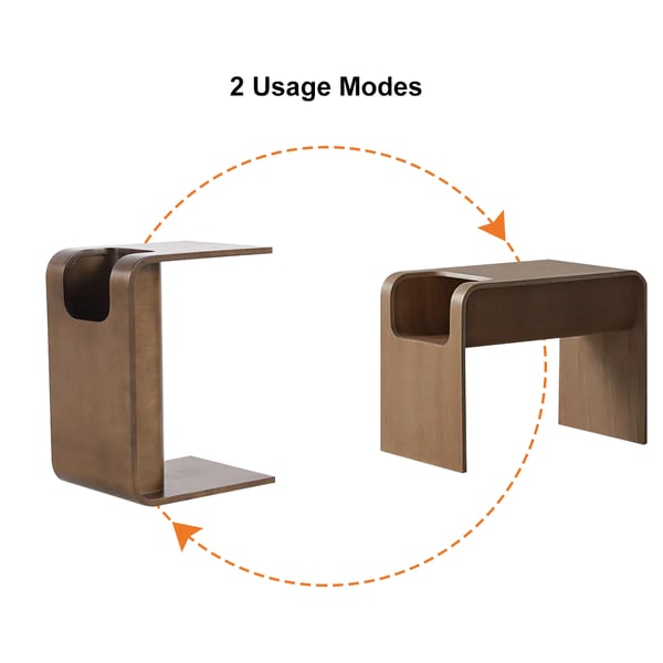 Free Shipping on Oak Wood CStyle End Table with Magazine Rack