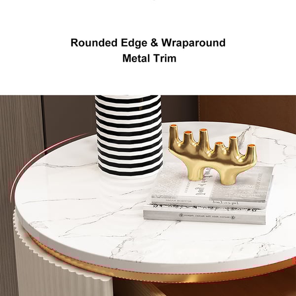 Accent Table Adjustable-Height Marble Drink Table - 10x10x22