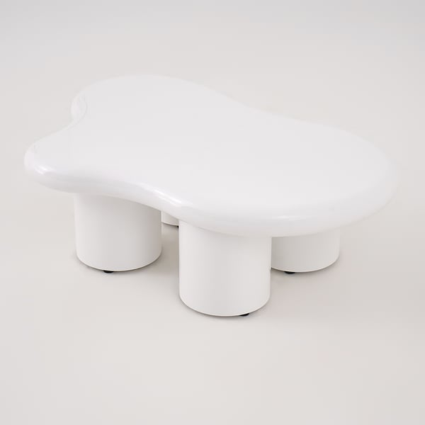 Free Shipping on 39" Modern Smooth Wood Abstract Coffee Table in White