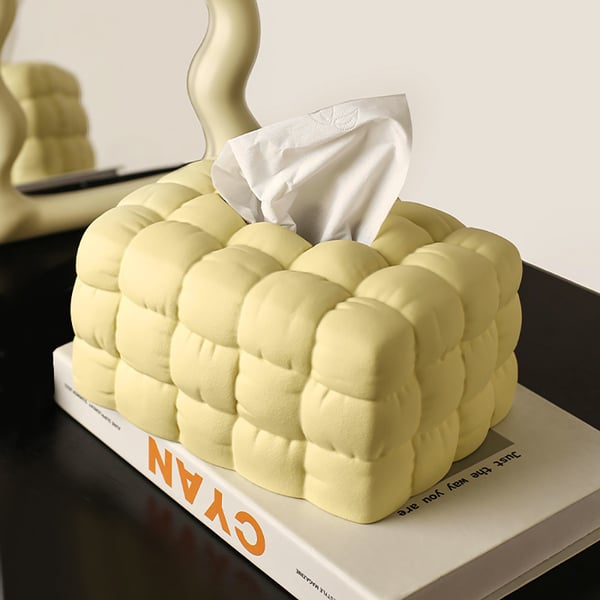 Yellow Ceramic Tissue Box Holder Modern Facial Tissue Box Cover Homary UK
