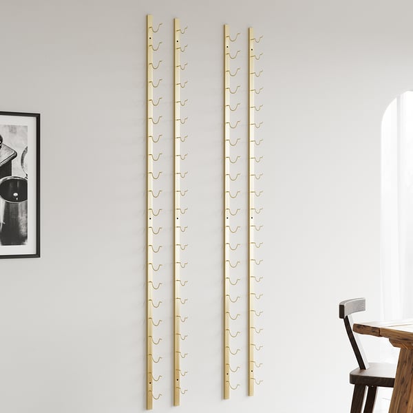 Modern Gold Wall Mounted Wine Bottle Rack 21Bottle Metal Wine RackHomary