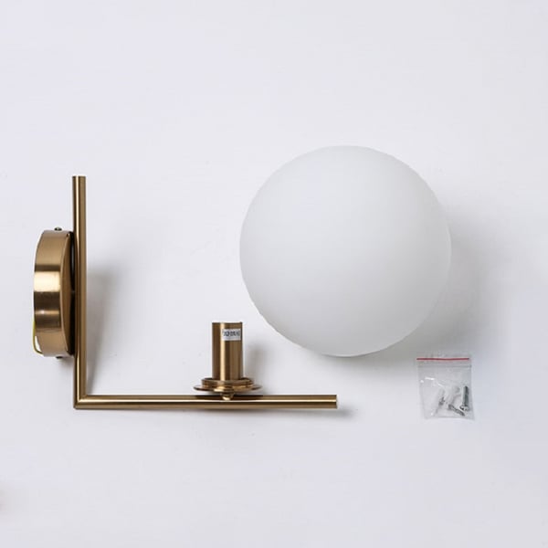 Free Shipping on Modern White and Gold LED Glass Globe Indoor Wall ...
