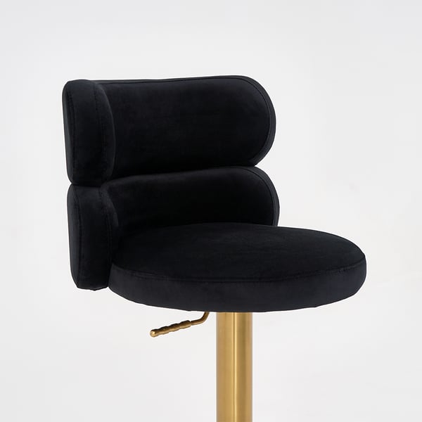 Free Shipping on Black Velvet Swivel Bar Stool with Full Back