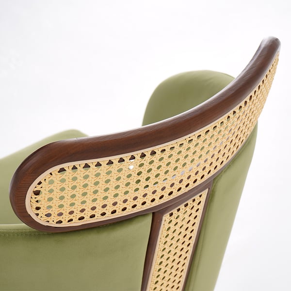Free Shipping on Mid-Century Modern Green Velvet Dining Chair Curved ...