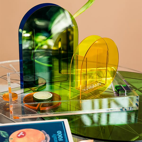 Modern Clear Acrylic Serving Tray Rectangle Decorative Tray with