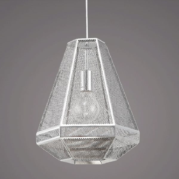 Modern Silver Geometric Pendant Light Ceiling Hanging Light in Chrome