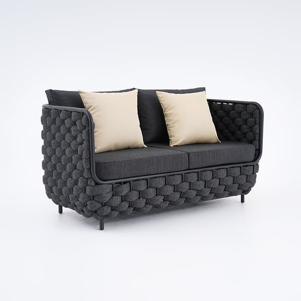 Free Shipping on Martic 53.1" Wide Aluminum & Rope Outdoor Loveseat