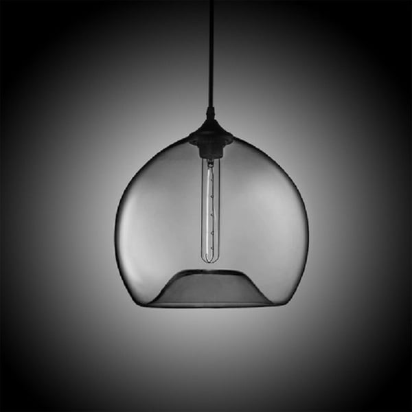 Modern Minimalist Glass 1Light Bowl Shape Pendant Light in Gray Colour