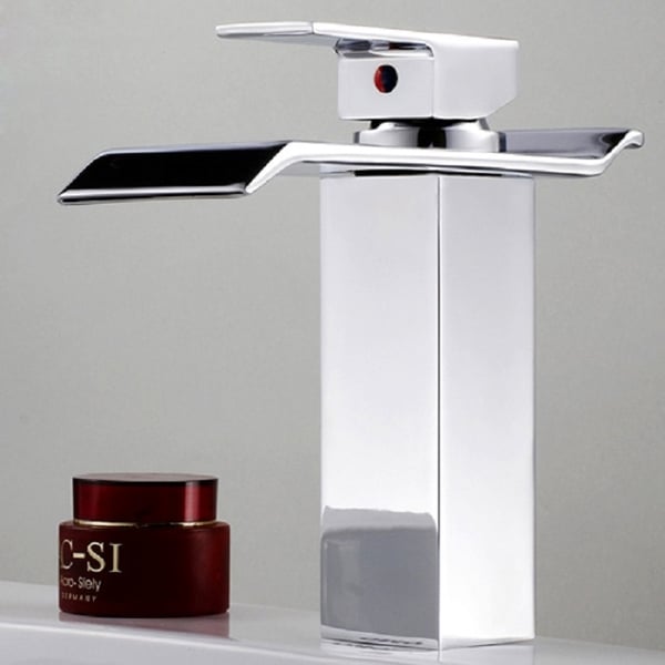 Chrome Waterfall Vessel Faucet – Single Handle, 1-Hole Bathroom Lavatory Faucet