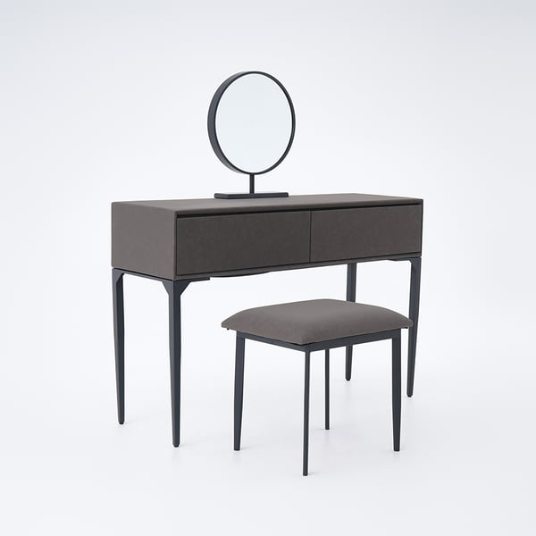 Free Shipping on Modern Grey Makeup Vanity Set with Velvet Surface