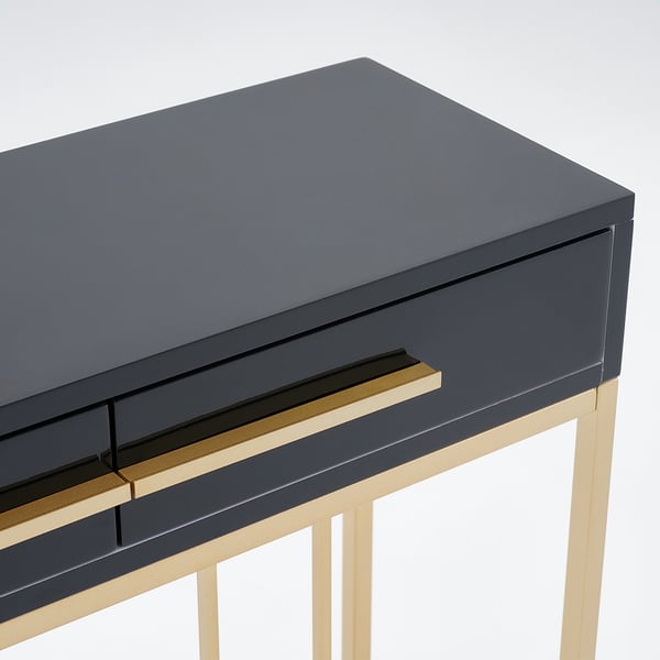 Free Shipping on 32" Modern Narrow Black Console Table with Storage