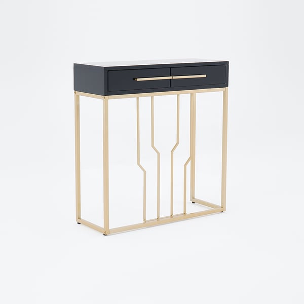 Free Shipping on 32" Modern Narrow Black Console Table with Storage