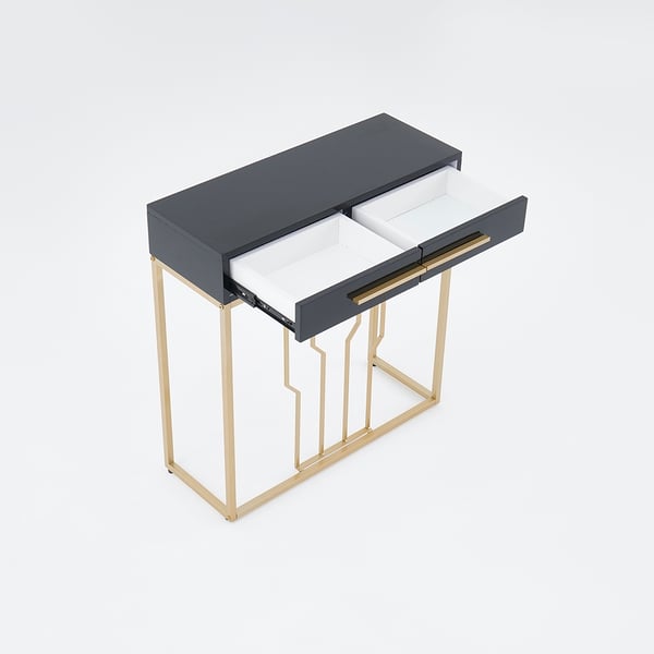 Free Shipping on 32" Modern Narrow Black Console Table with Storage