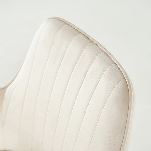 Beige upholstered dining chairs with arms on sale