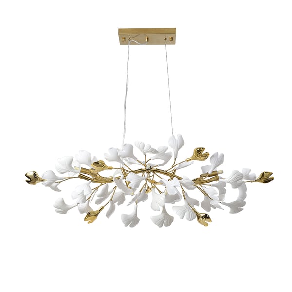 Lustre Fleuri 6 Lumières – Suspension Décorative Avec Abat-jour Conique