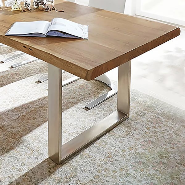 Liveal Rustic 72" Live Edge Dining Table Seats up to 8 Walnut Wooden