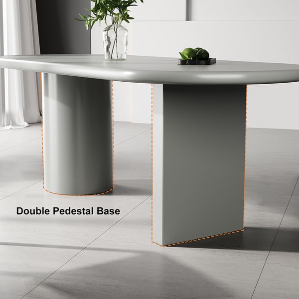 Free Shipping on 2000mm Oval Concrete Grey Dining Table for 8 Person