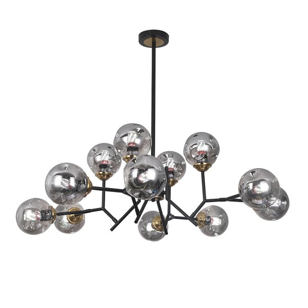 Free Shipping on 12 Light Black Chandelier with Globe Glass Shade