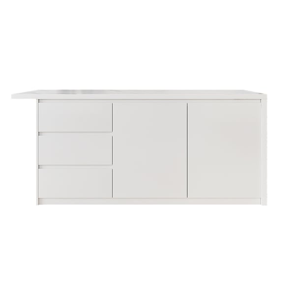 Free Shipping on 72" Large White Kitchen Island with Storage Kitchen