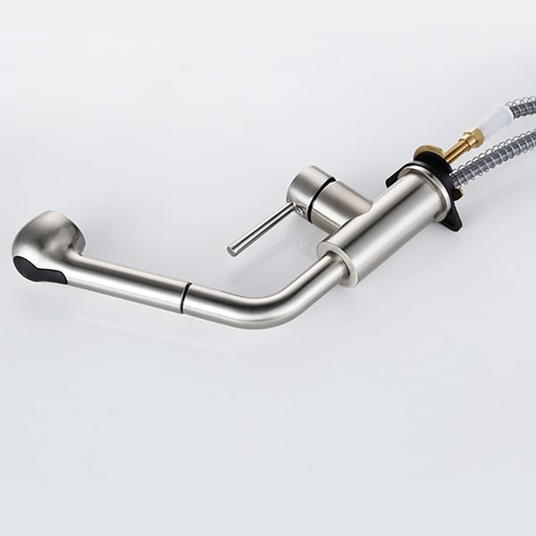 Modern Brass Brushed Nickel Kitchen Faucet Single Hole 1Handle Faucet Homary