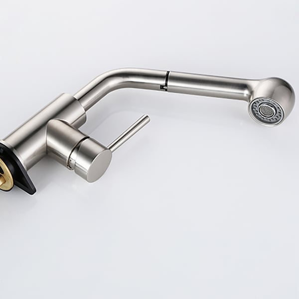 Modern Brass Brushed Nickel Kitchen Faucet Single Hole 1Handle Faucet