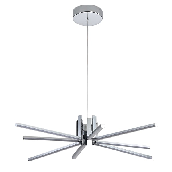 Chrome 8-Lights LED Modern Chandelier Linear Pendant Light in Living ...