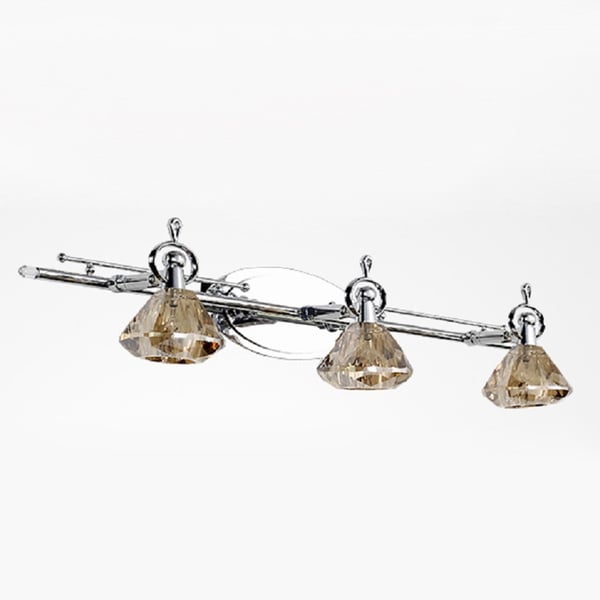 3Light Metal & Crystal Bathroom Light in Amber Homary UK